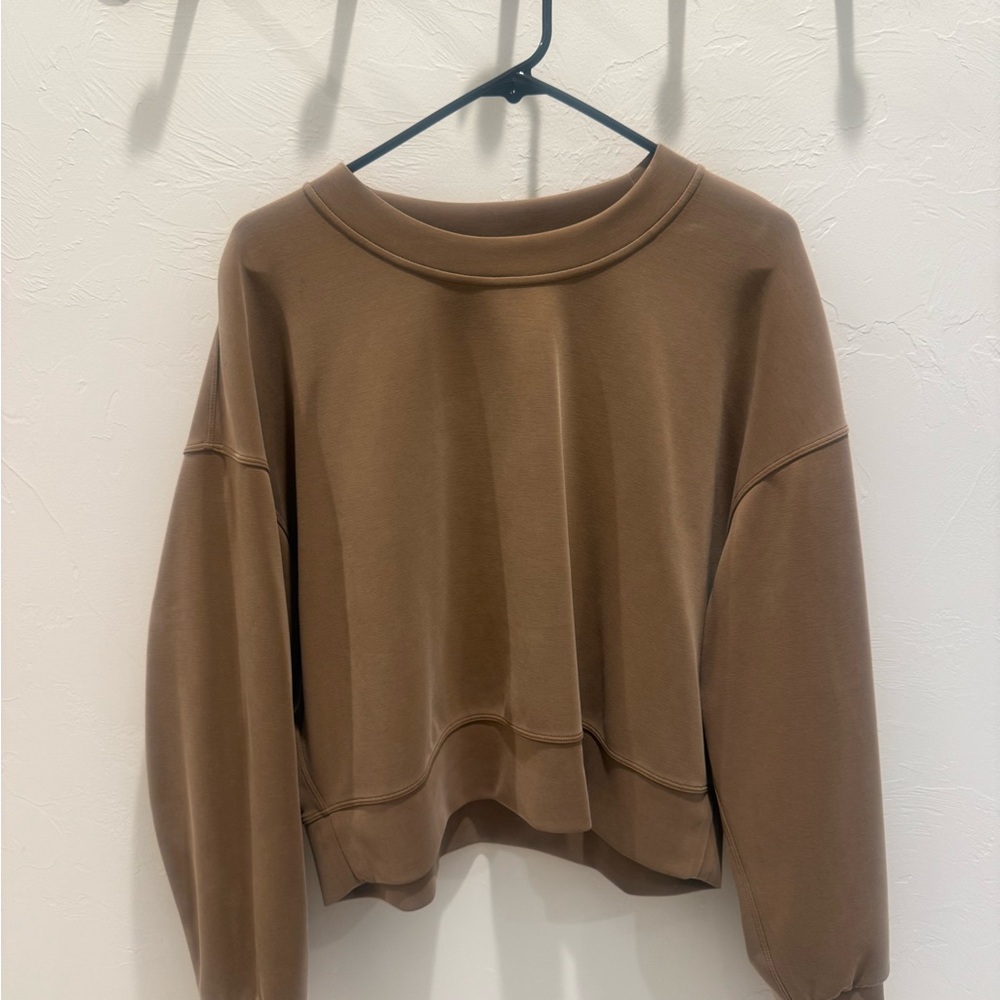 Women’s Lululemon Brown Softstreme Cropped Crew neck Sweatshirt